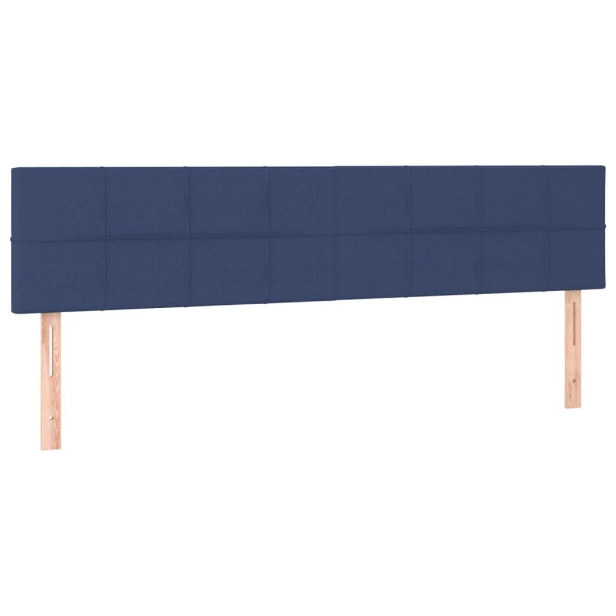Cabeceros 2 unidades de tela azul 100x5x78/88 cm