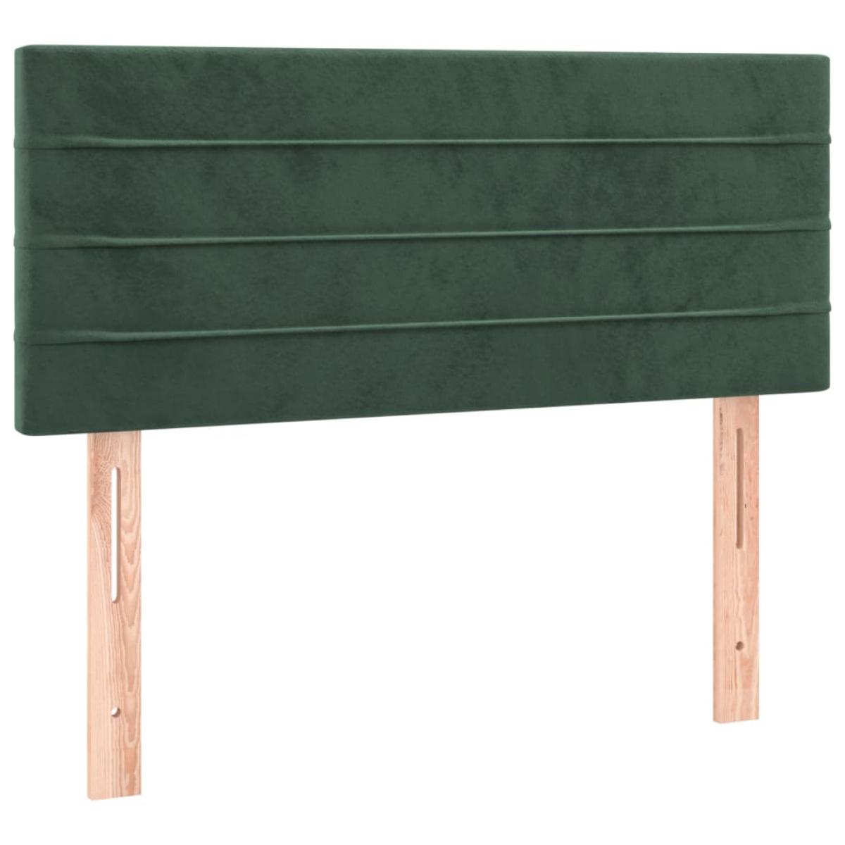 Cabecero de terciopelo verde oscuro 80x5x78/88 cm