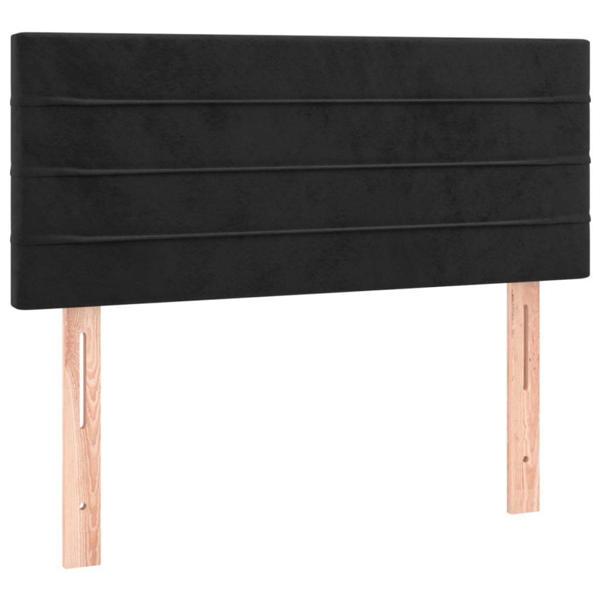 Cabecero de terciopelo negro 90x5x78/88 cm