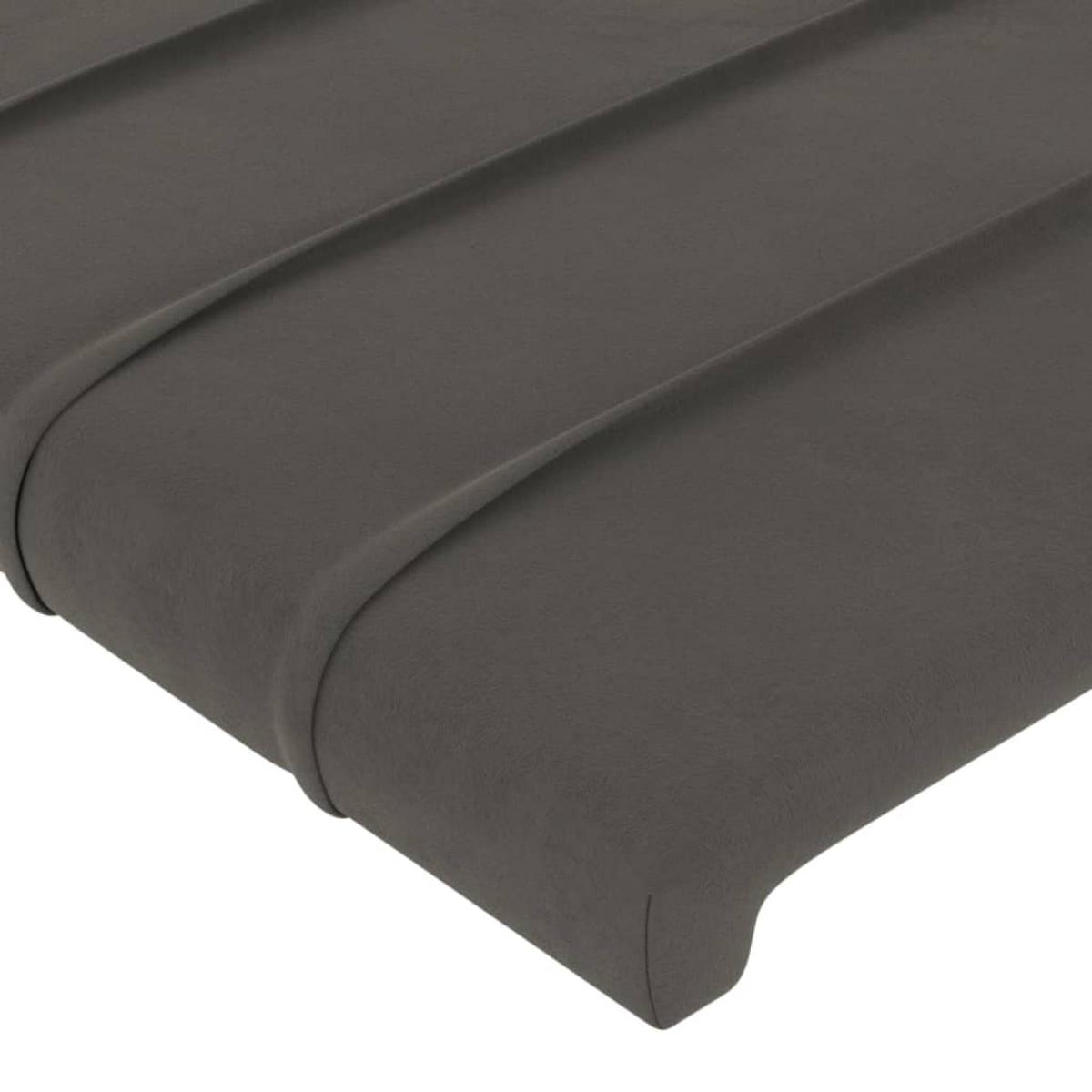 Cabeceros 2 unidades terciopelo gris oscuro 72x5x78/88 cm