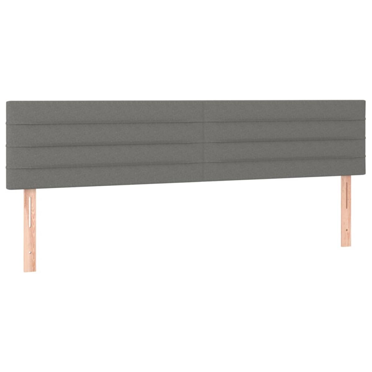 Cabeceros 2 unidades de tela gris oscuro 100x5x78/88 cm