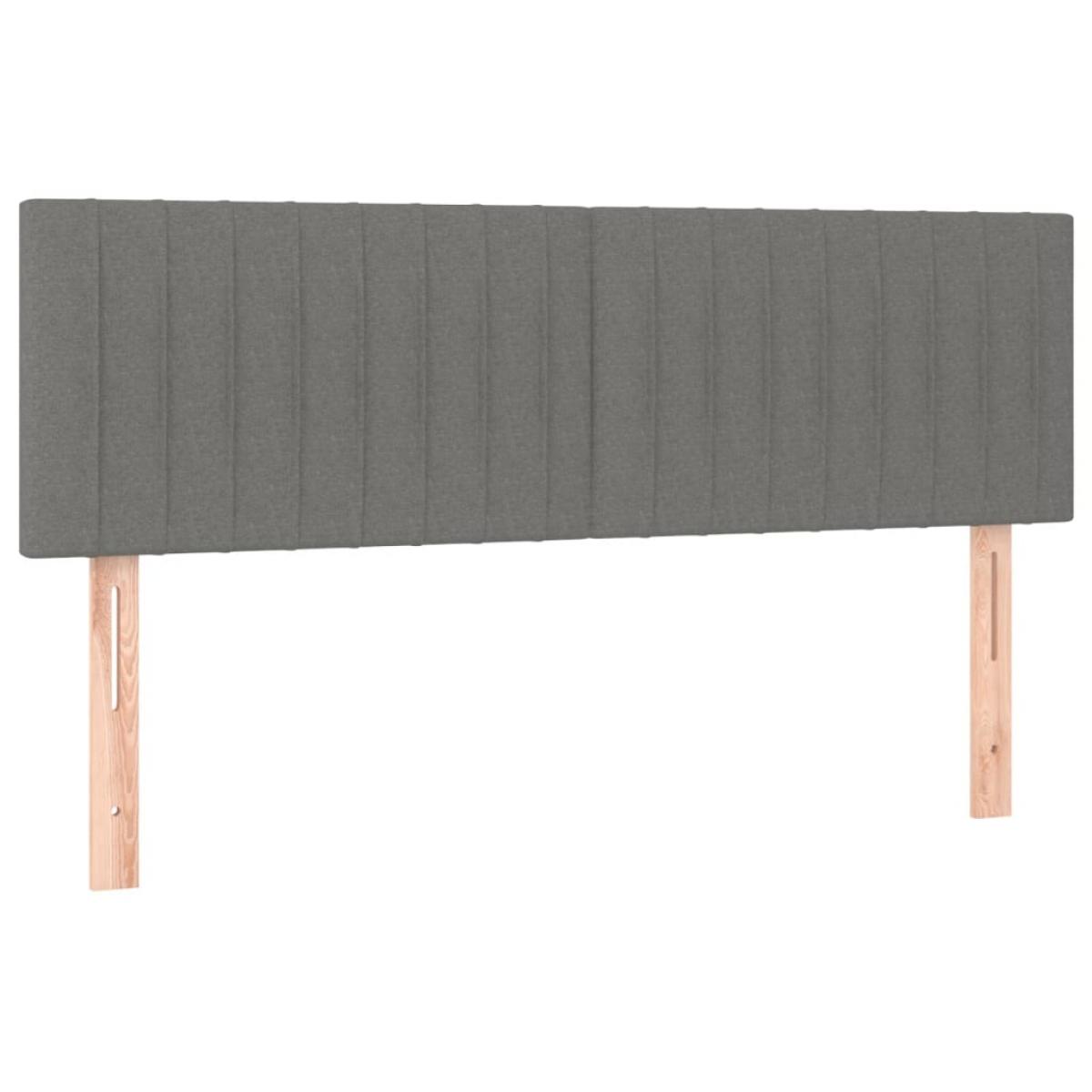 Cabeceros 2 unidades tela gris oscuro 72x5x78/88 cm
