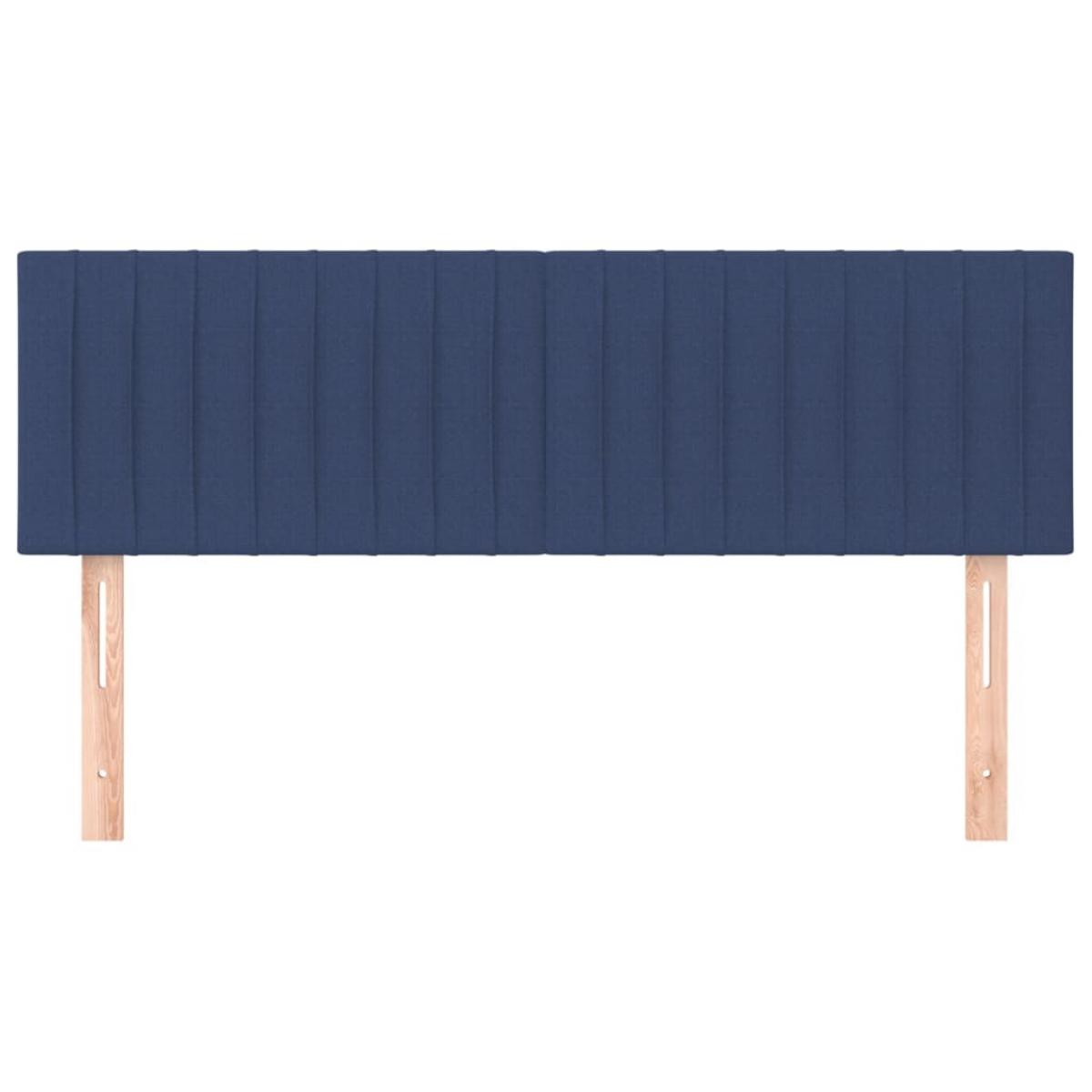 Cabeceros 2 unidades tela azul 72x5x78/88 cm