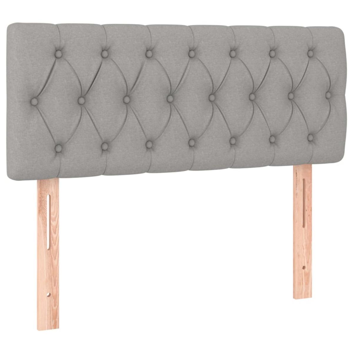 Cabecero de tela gris claro 90x7x78/88 cm