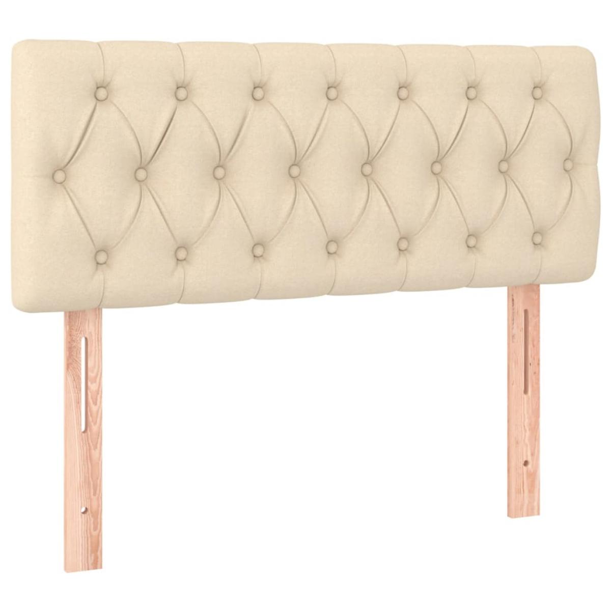 Cabecero de tela color crema 100x7x78/88 cm