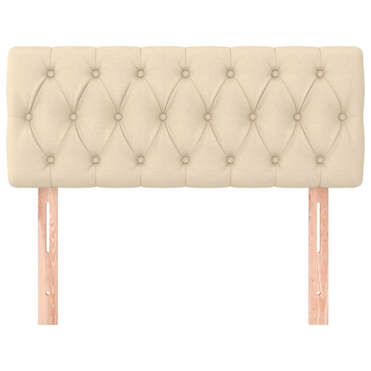 Cabecero de tela color crema 100x7x78/88 cm