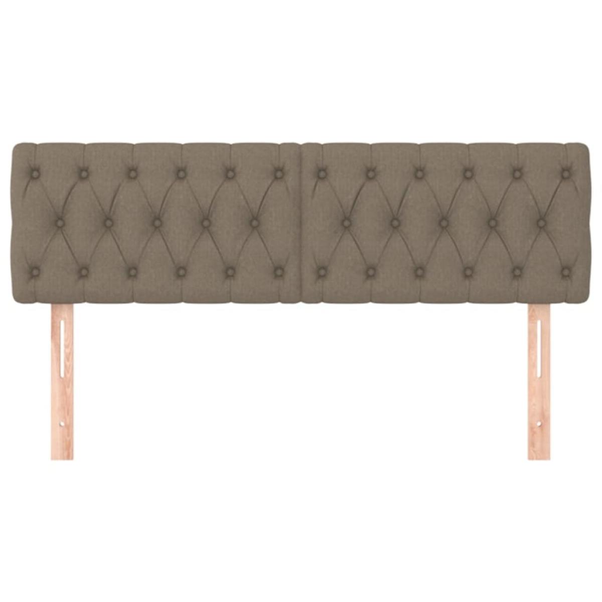 Cabeceros 2 unidades tela gris taupe 72x7x78/88 cm