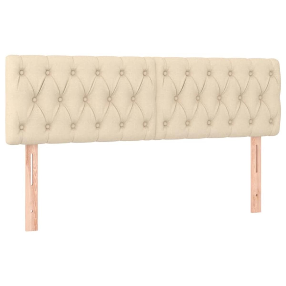 Cabeceros 2 unidades tela color crema 80x7x78/88 cm