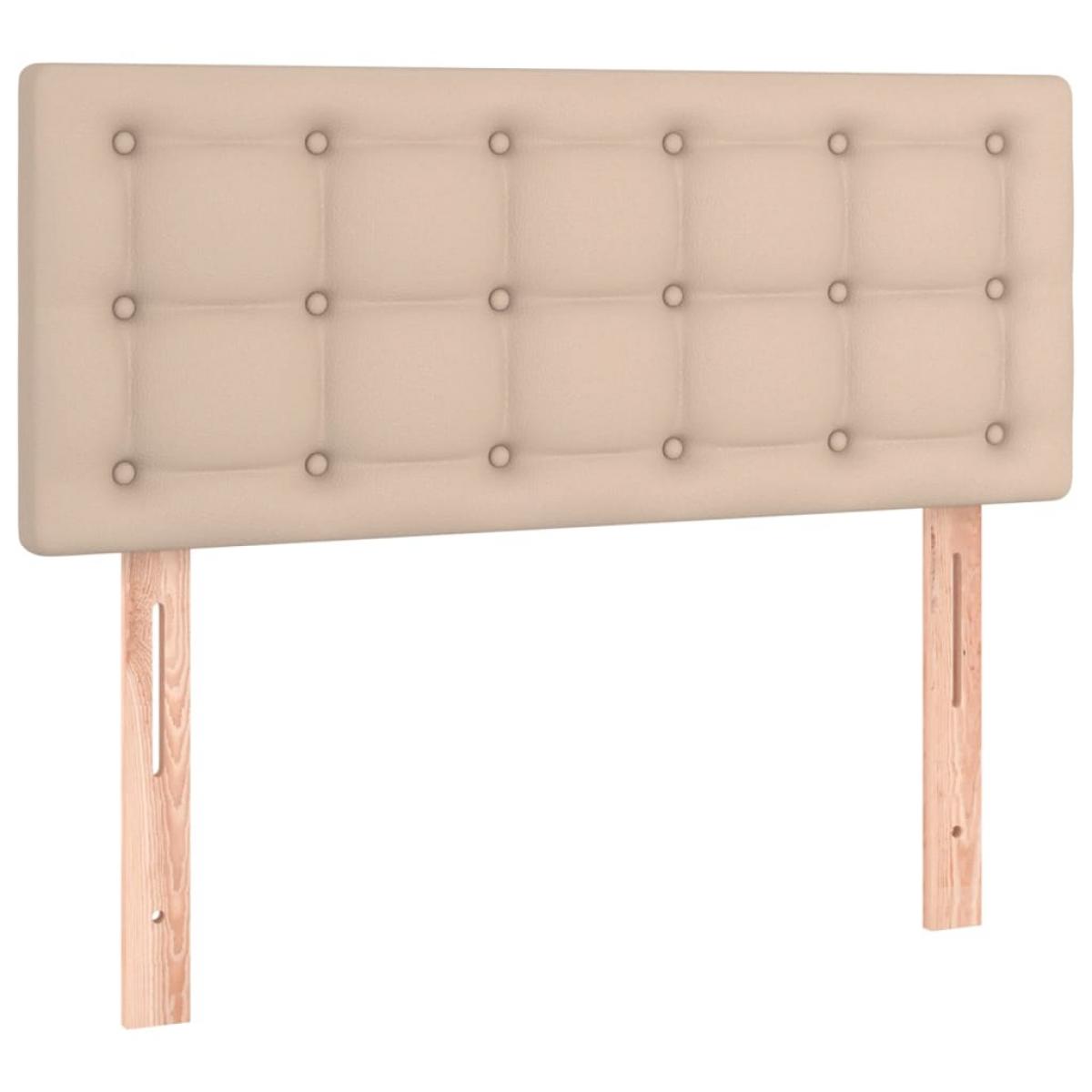 Cabecero de cuero sintético color capuchino 80x5x78/88 cm