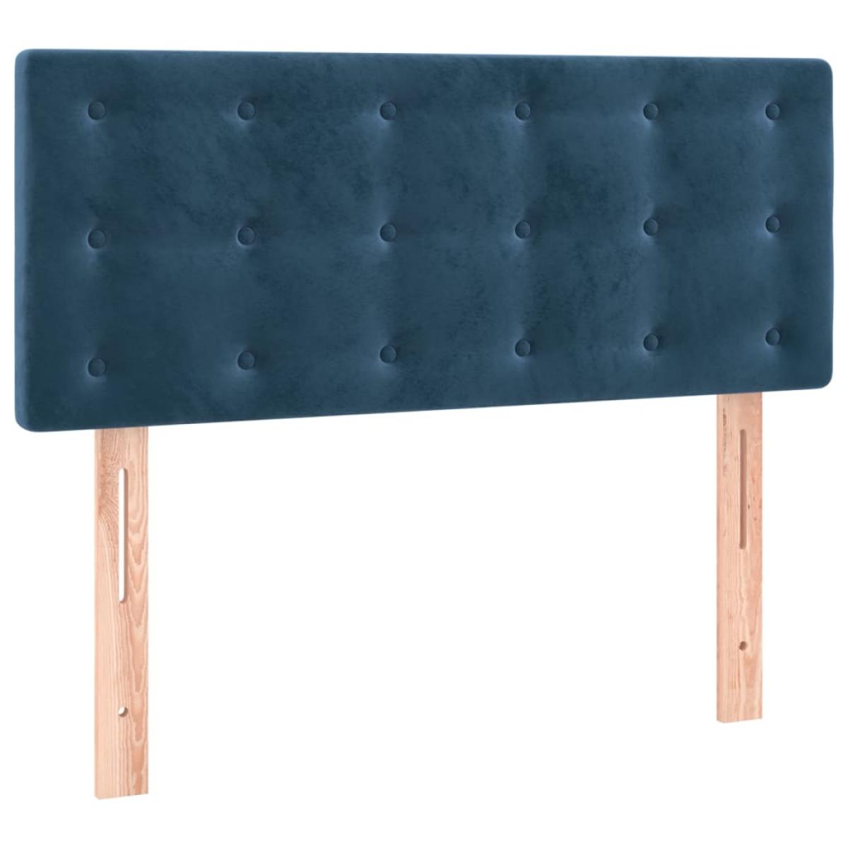 Cabecero de terciopelo azul oscuro 80x5x78/88 cm