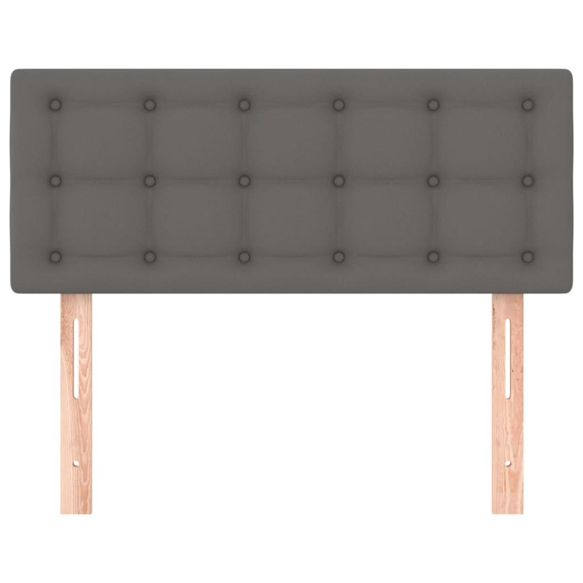 Cabecero de cuero sintético gris 100x5x78/88 cm