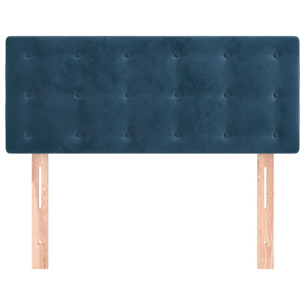 Cabecero de terciopelo azul 100x5x78/88 cm