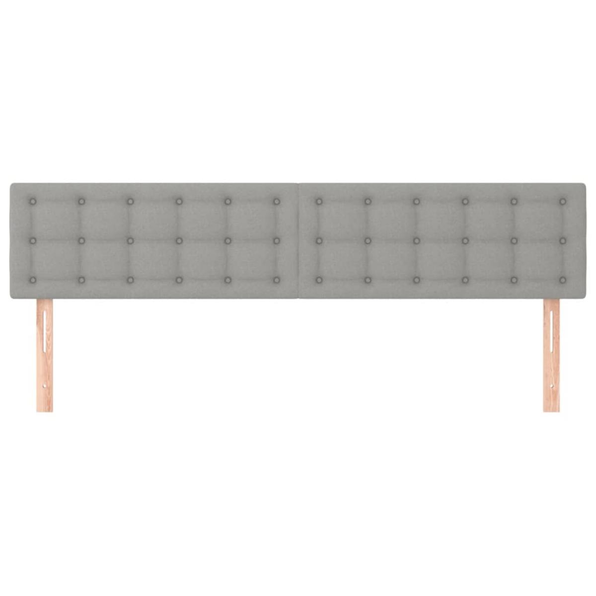 Cabeceros 2 unidades de tela gris claro 90x5x78/88 cm