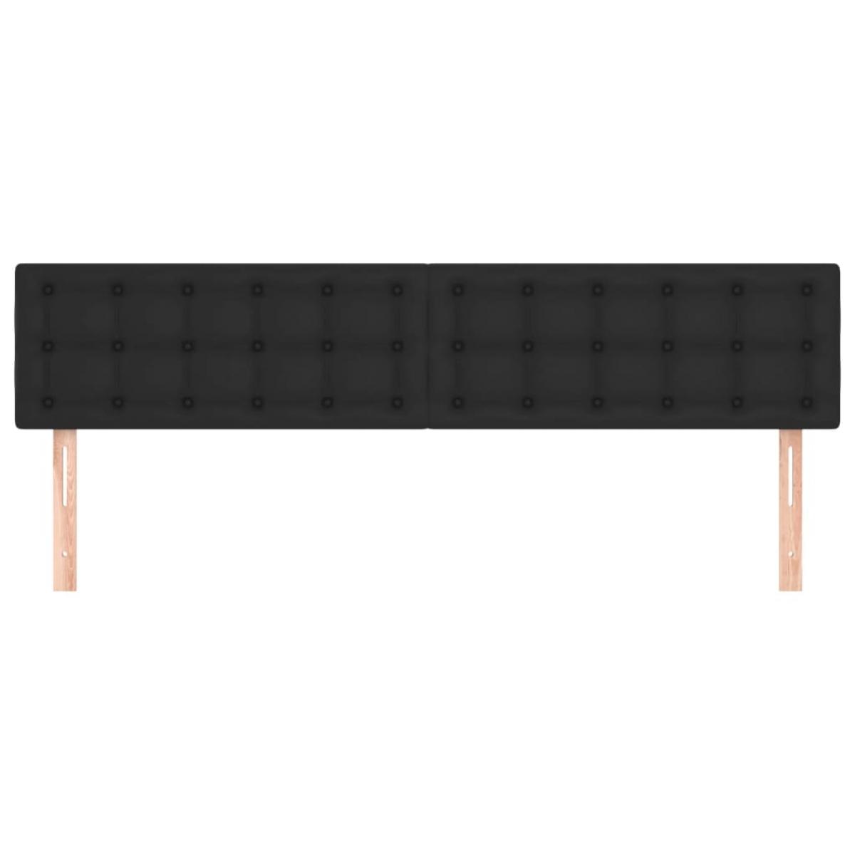 Cabeceros 2 unidades de cuero sintético negro 100x5x78/88 cm