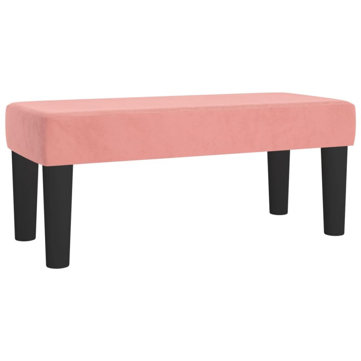 Banco de terciopelo rosa 70x30x30 cm