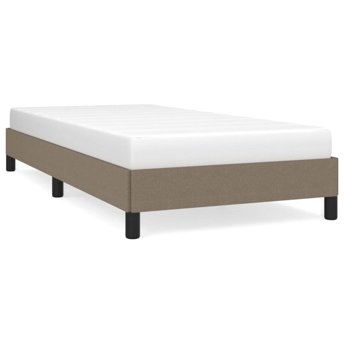 Estructura de cama sin colchón tela gris taupe 80x200 cm