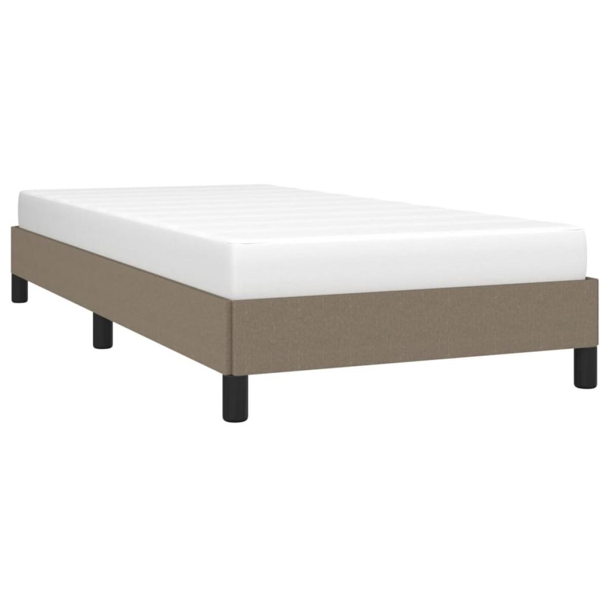 Estructura de cama sin colchón tela gris taupe 80x200 cm
