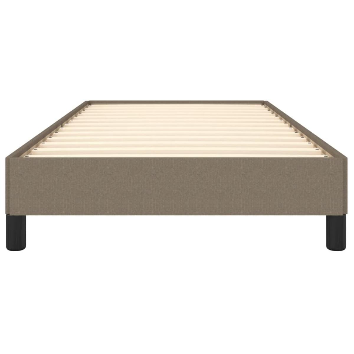 Estructura de cama sin colchón tela gris taupe 80x200 cm