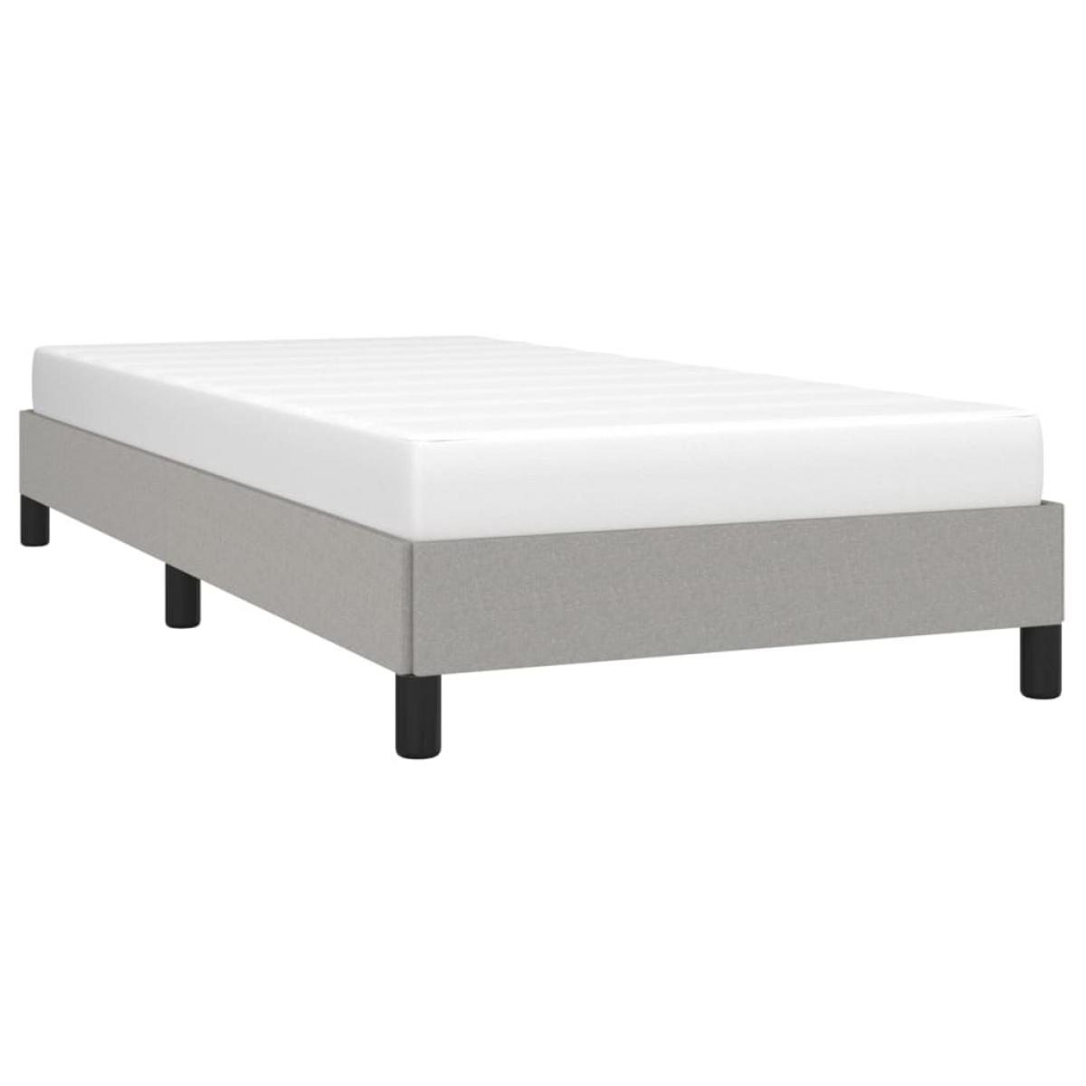 Estructura de cama sin colchón tela gris claro 90x200 cm