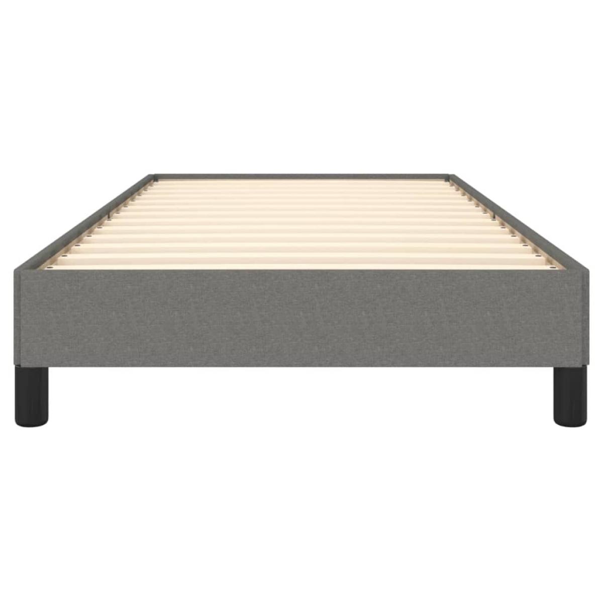Estructura de cama sin colchón tela gris oscuro 90x200 cm
