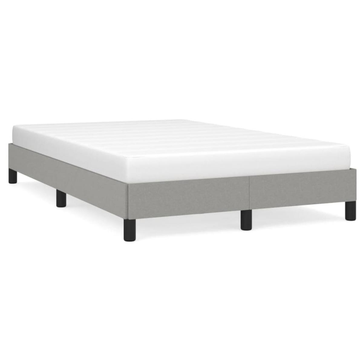 Estructura de cama sin colchón tela gris claro 120x200 cm