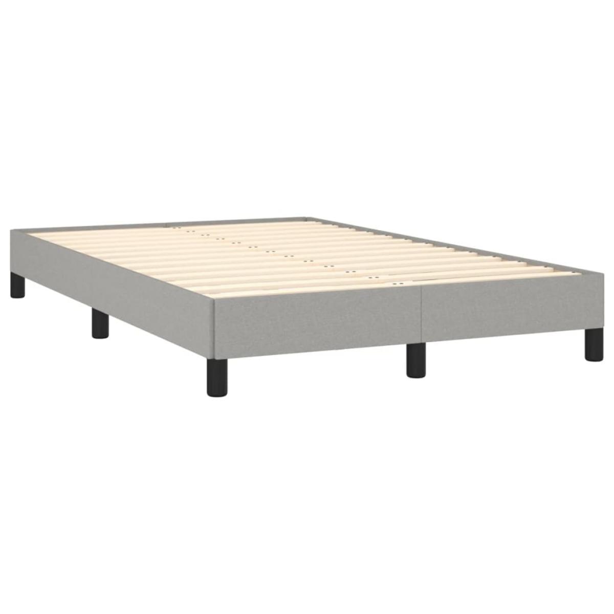 Estructura de cama sin colchón tela gris claro 120x200 cm