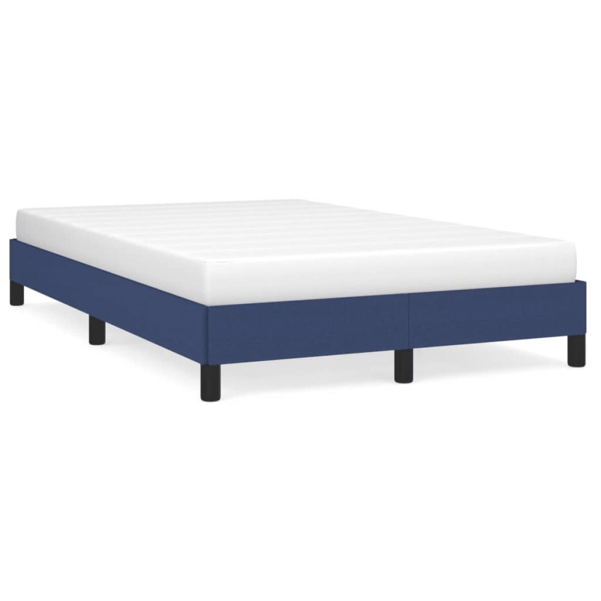 Estructura de cama sin colchón tela azul 120x200 cm