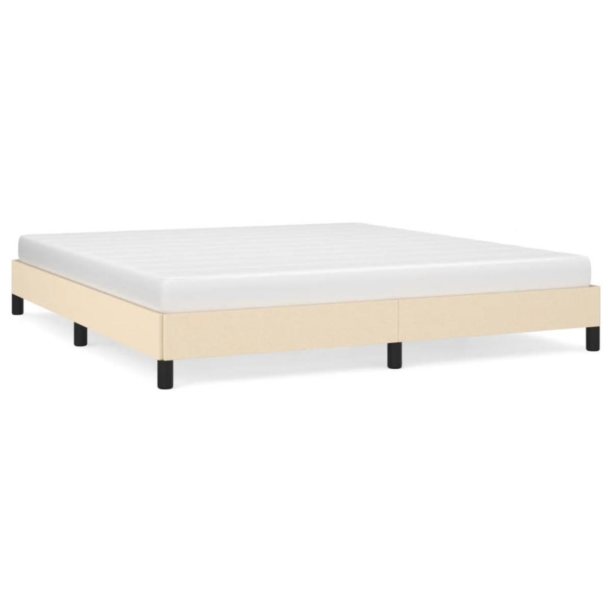 Cama sin colchón tela color crema 160x200 cm