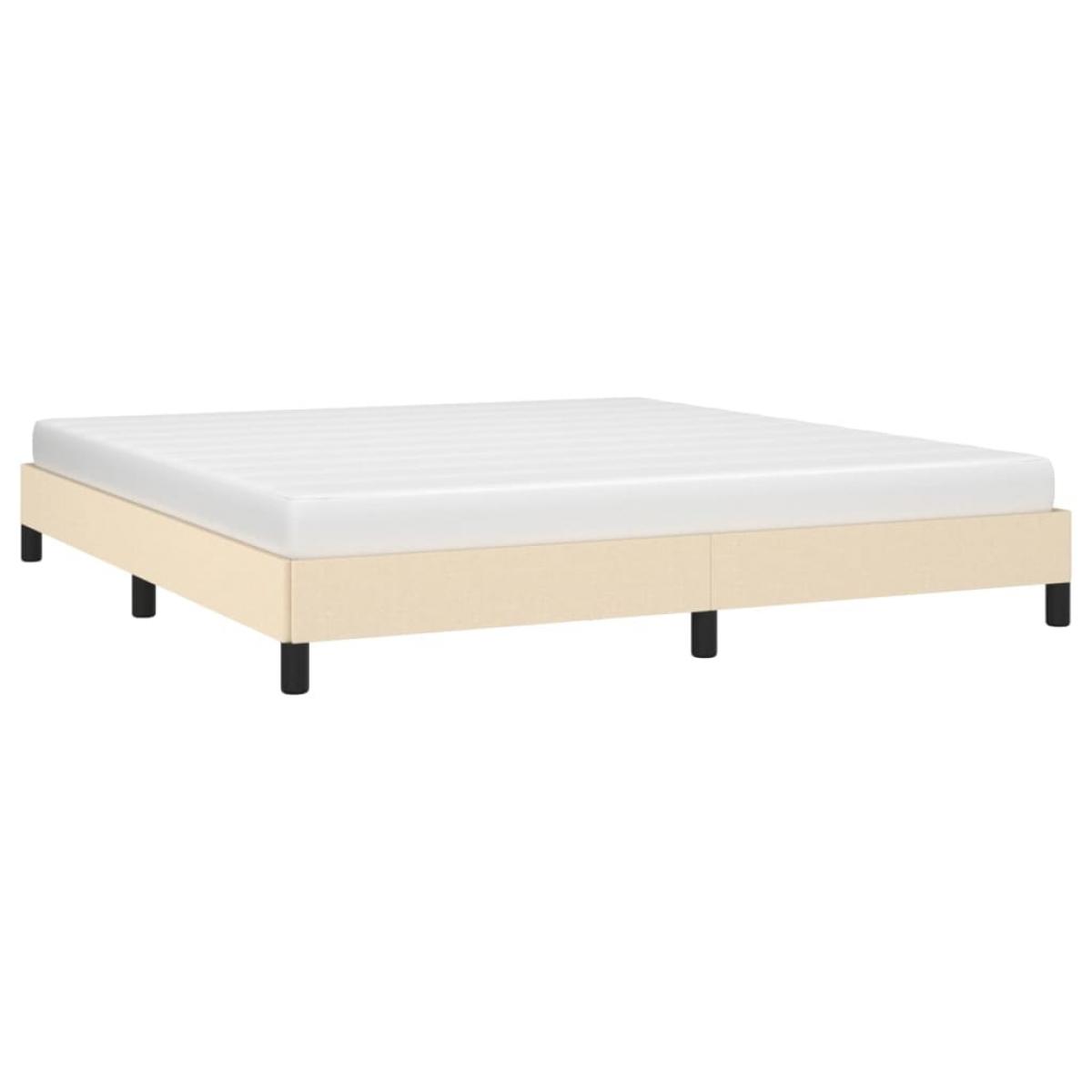 Cama sin colchón tela color crema 160x200 cm