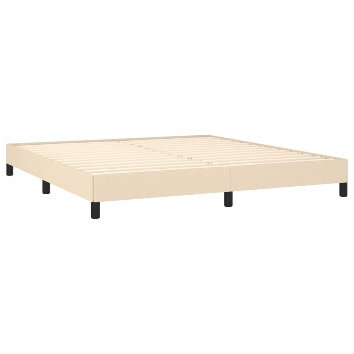 Cama sin colchón tela color crema 160x200 cm