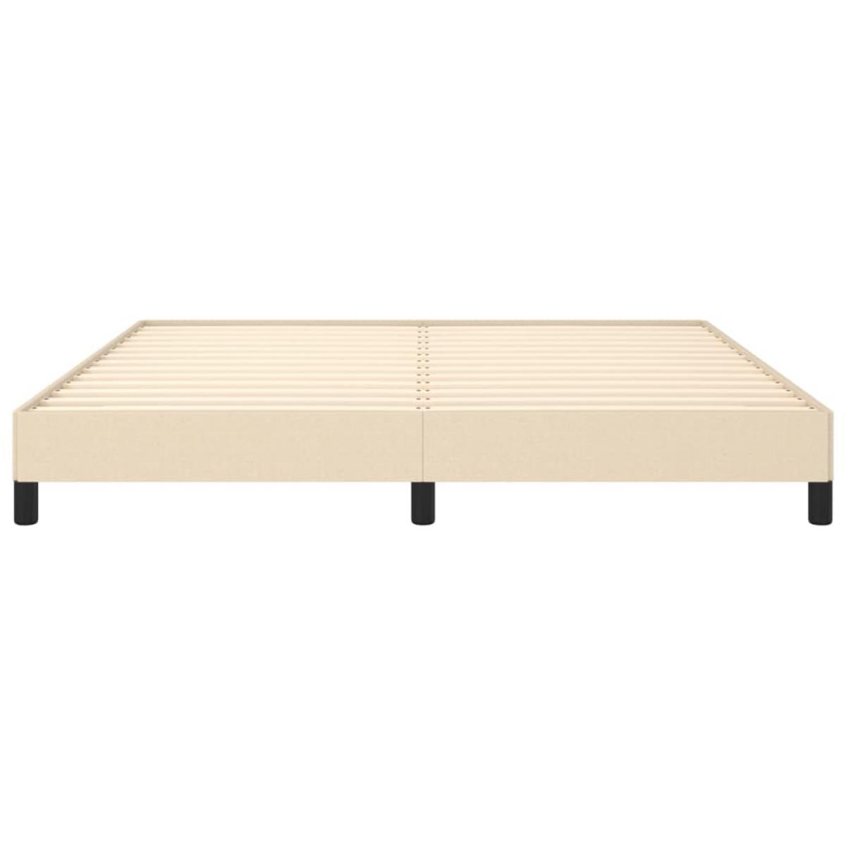 Cama sin colchón tela color crema 160x200 cm