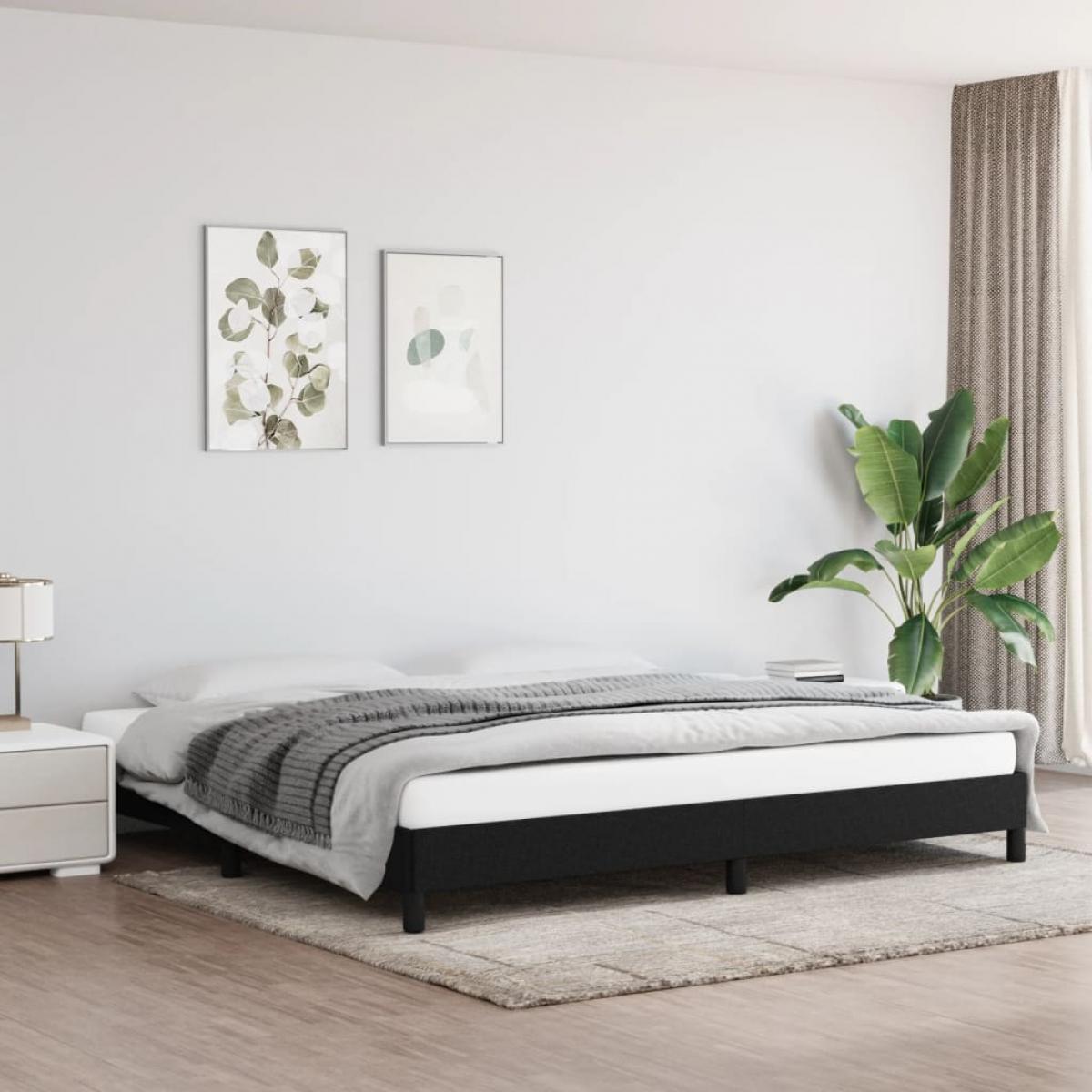 Cama sin colchón tela negro 200x200 cm