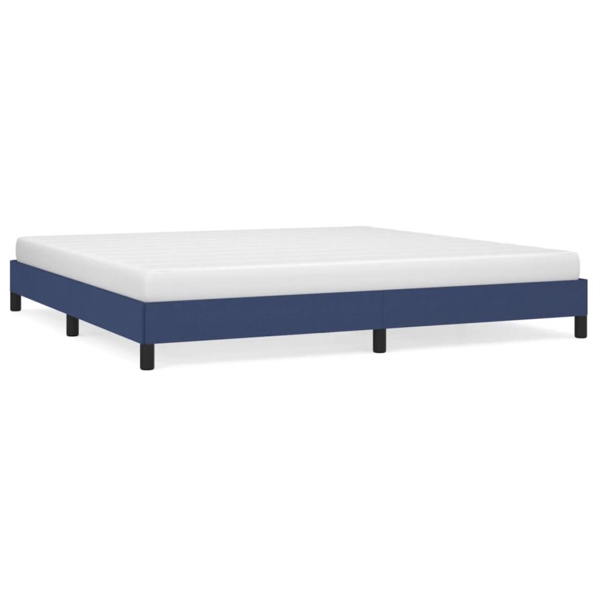 Cama sin colchón tela azul 200x200 cm