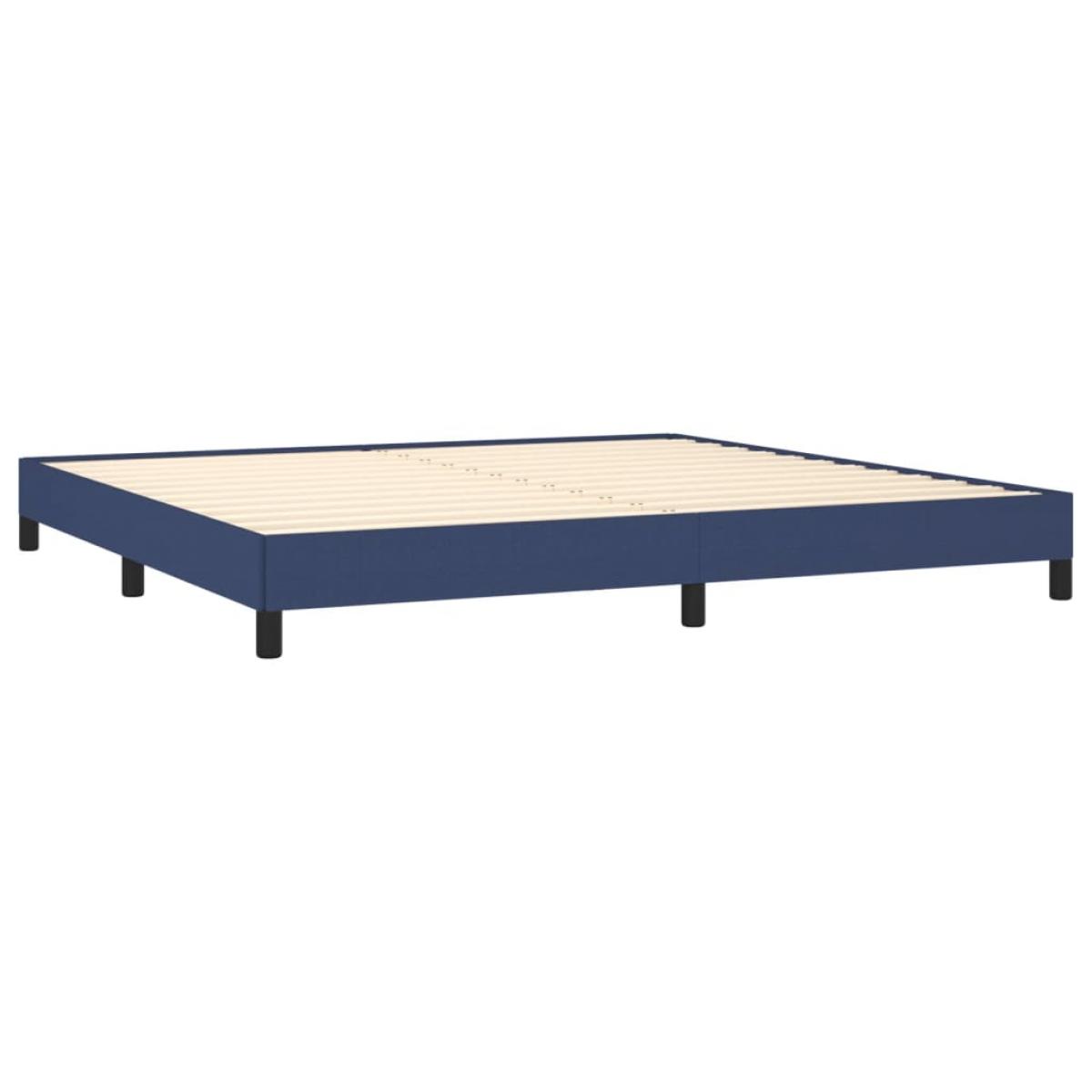 Cama sin colchón tela azul 200x200 cm