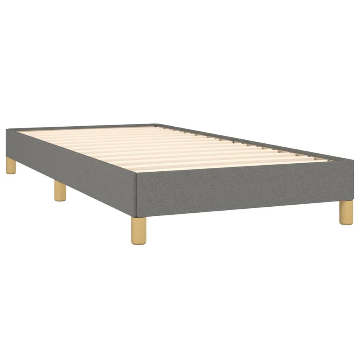 Estructura de cama sin colchón tela gris oscuro 80x200 cm