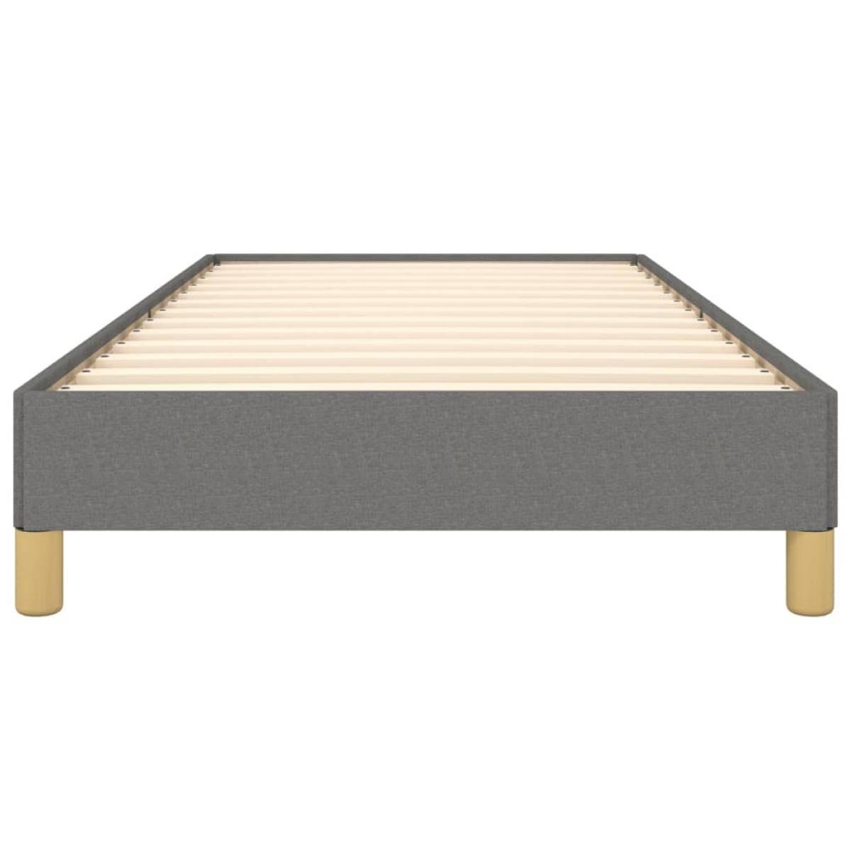 Estructura de cama sin colchón tela gris oscuro 80x200 cm