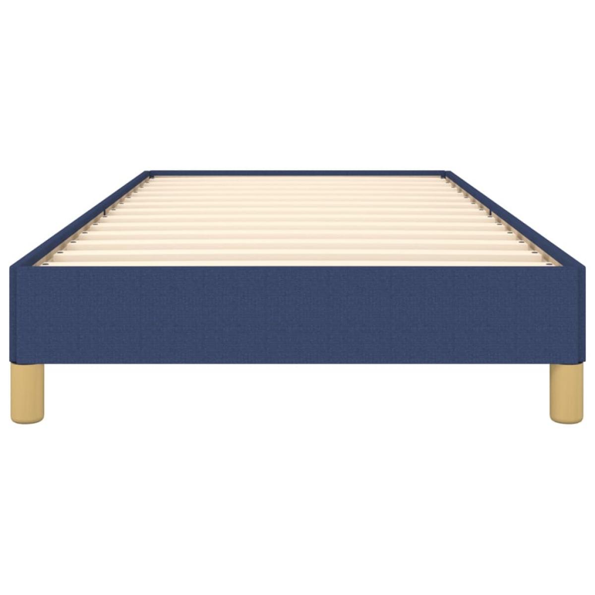 Estructura de cama sin colchón tela azul 90x200 cm
