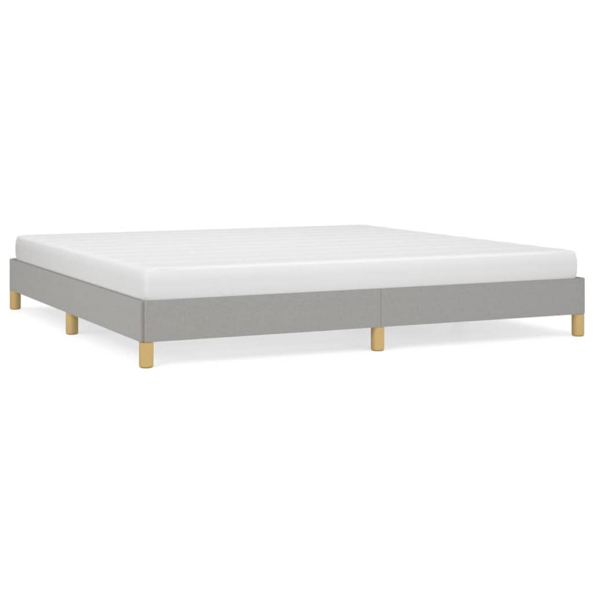 Cama sin colchón tela gris claro 200x200 cm