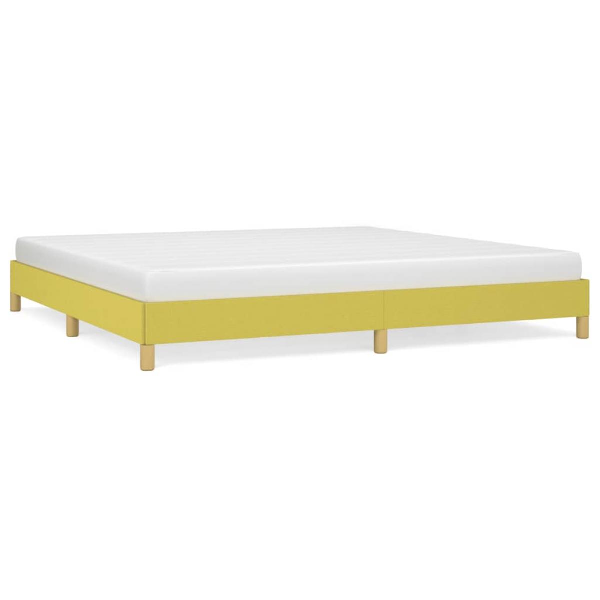 Estructura de cama sin colchón tela verde 200x200 cm