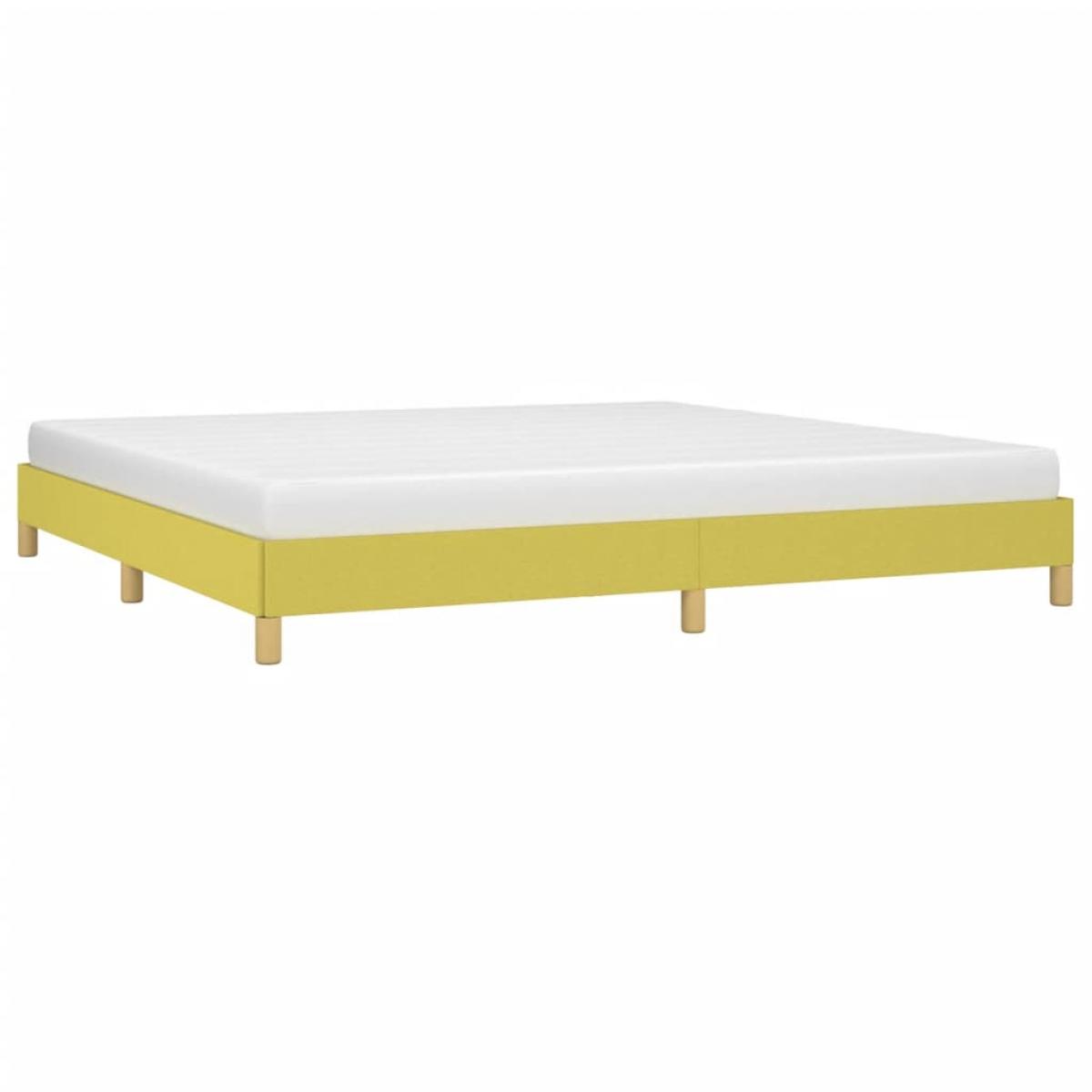 Estructura de cama sin colchón tela verde 200x200 cm