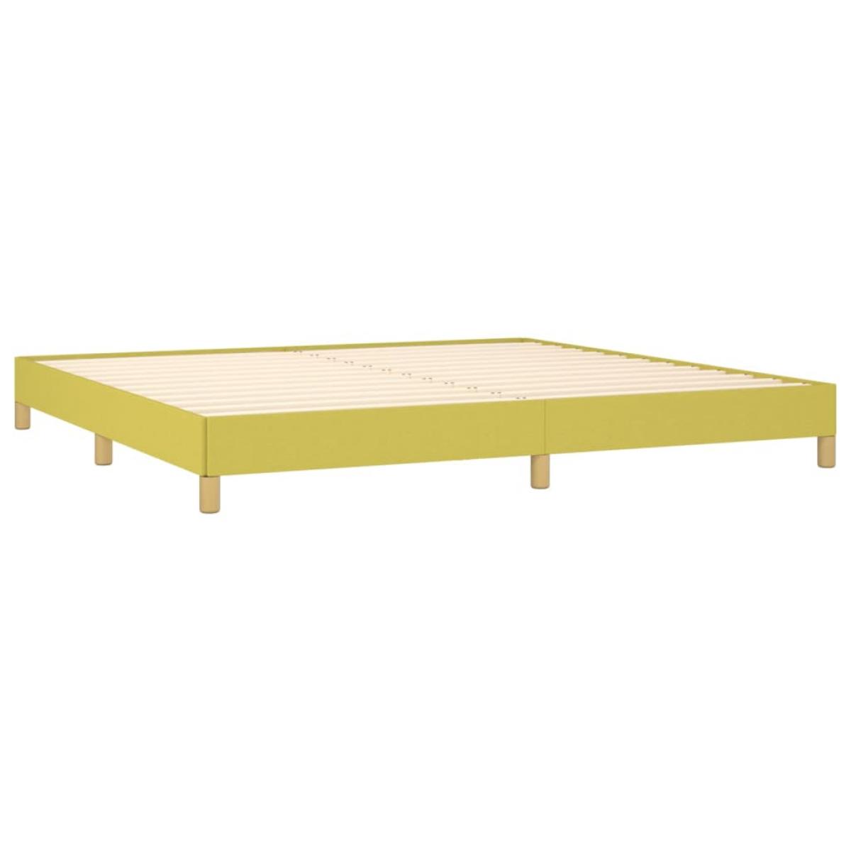 Estructura de cama sin colchón tela verde 200x200 cm