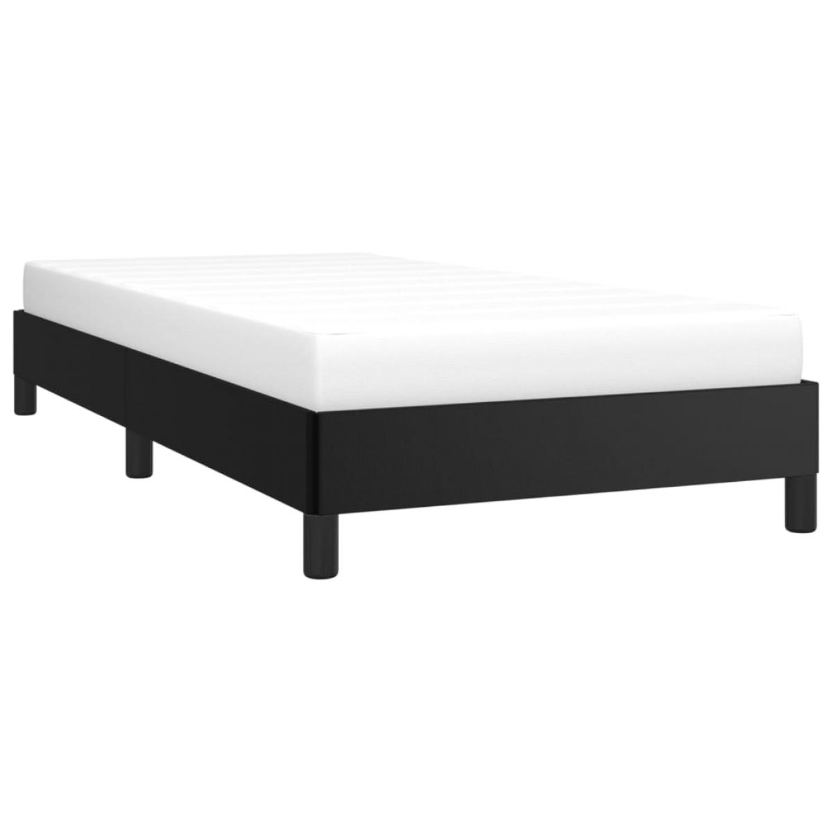 Estructura de cama sin colchón cuero sintético negro 80x200 cm
