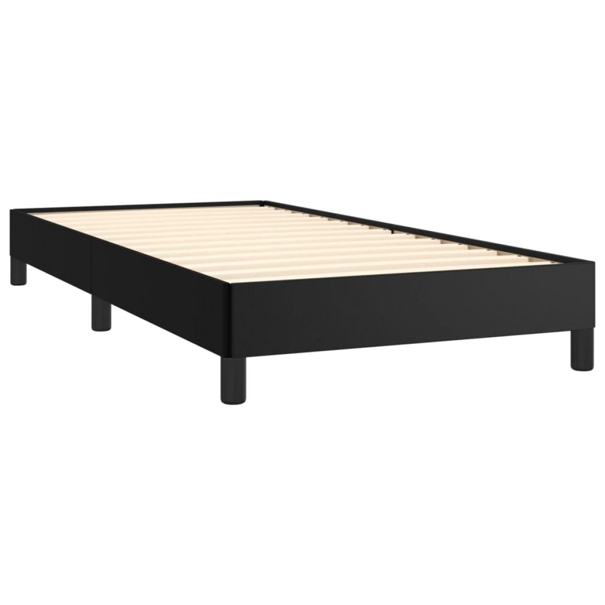 Estructura de cama sin colchón cuero sintético negro 80x200 cm