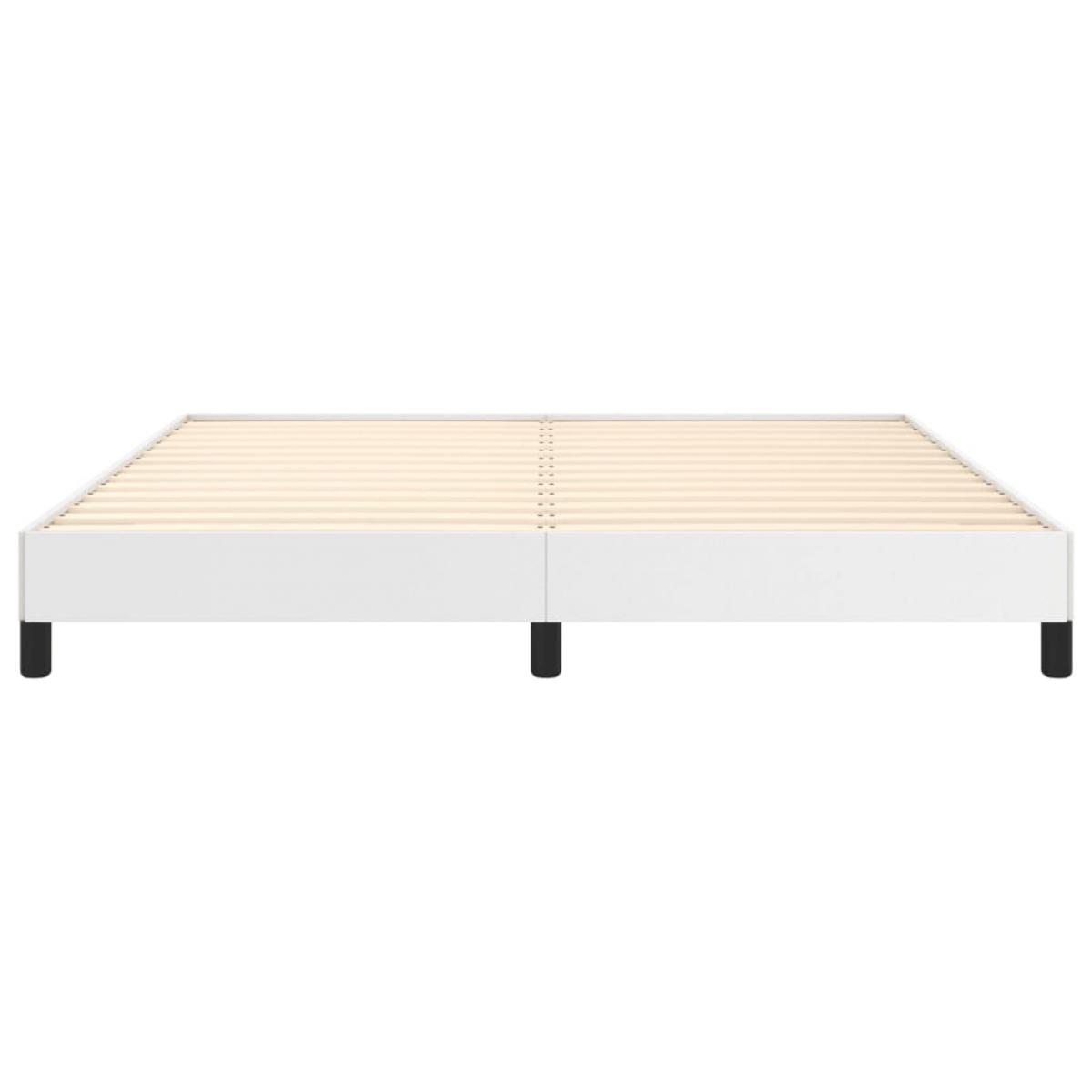 Estructura de cama sin colchón cuero sintético blanco 160x200cm