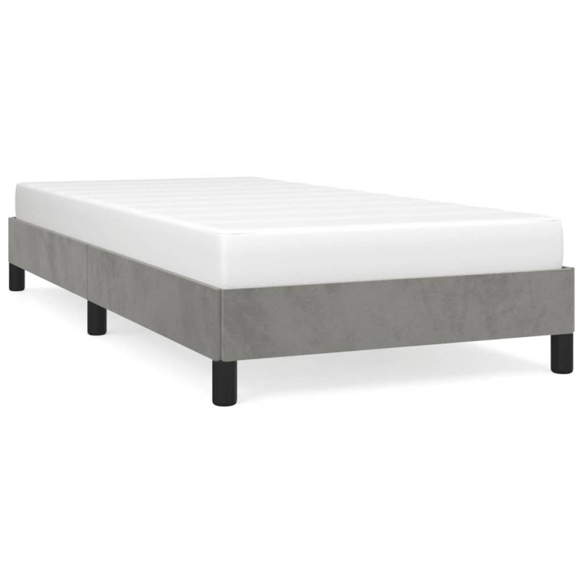 Estructura de cama sin colchón terciopelo gris claro 100x200 cm