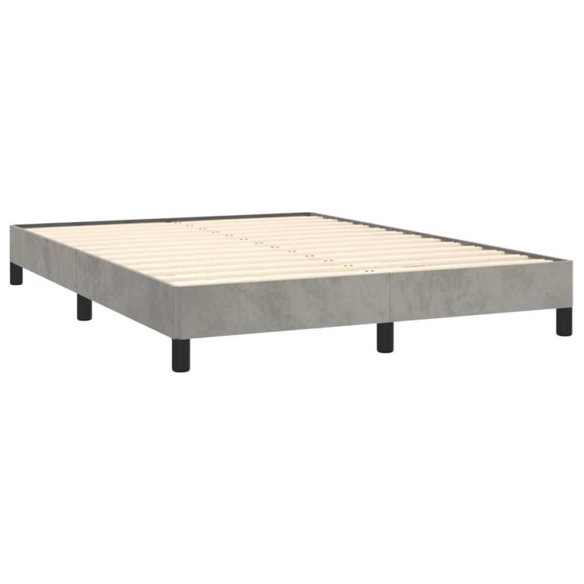 Estructura de cama sin colchón terciopelo gris claro 140x190 cm