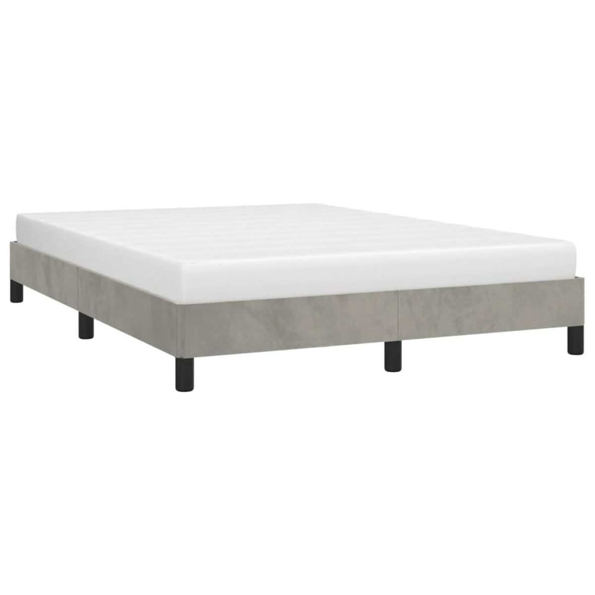 Estructura de cama sin colchón terciopelo gris claro 140x190 cm