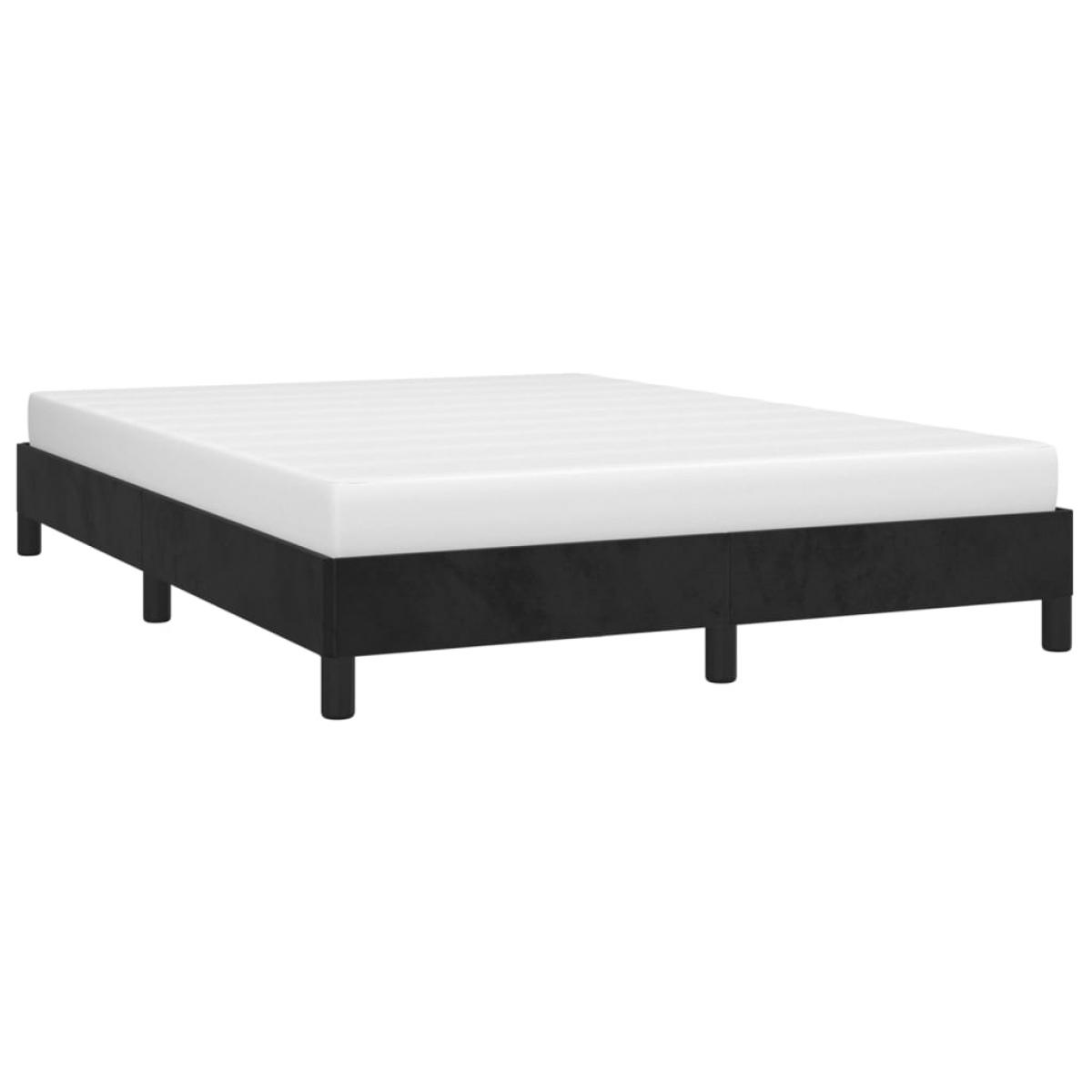 Estructura de cama sin colchón terciopelo negro 140x190 cm