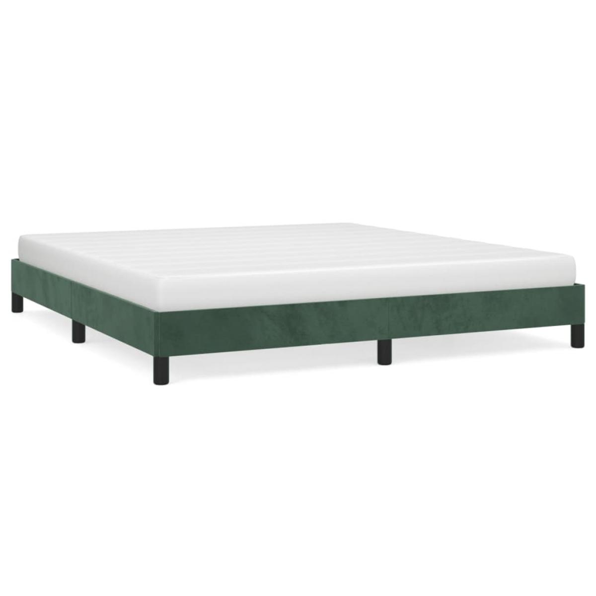 Estructura cama sin colchón terciopelo verde oscuro 180x200 cm