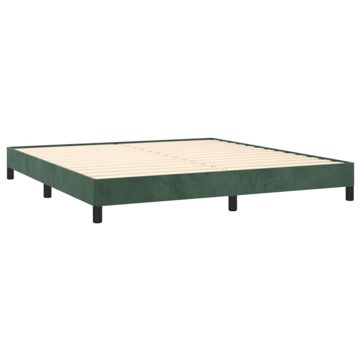 Estructura cama sin colchón terciopelo verde oscuro 180x200 cm